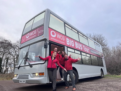 Double-decker apprenticeship bus hits the Warwickshire roads for National Apprenticeship Week