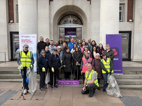 Image for Volunteers come together for 'inspiring' spring clean of Coventry streets