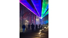 Image for Search on to find couple in proposal at Coombe Abbey's Luminate light trail