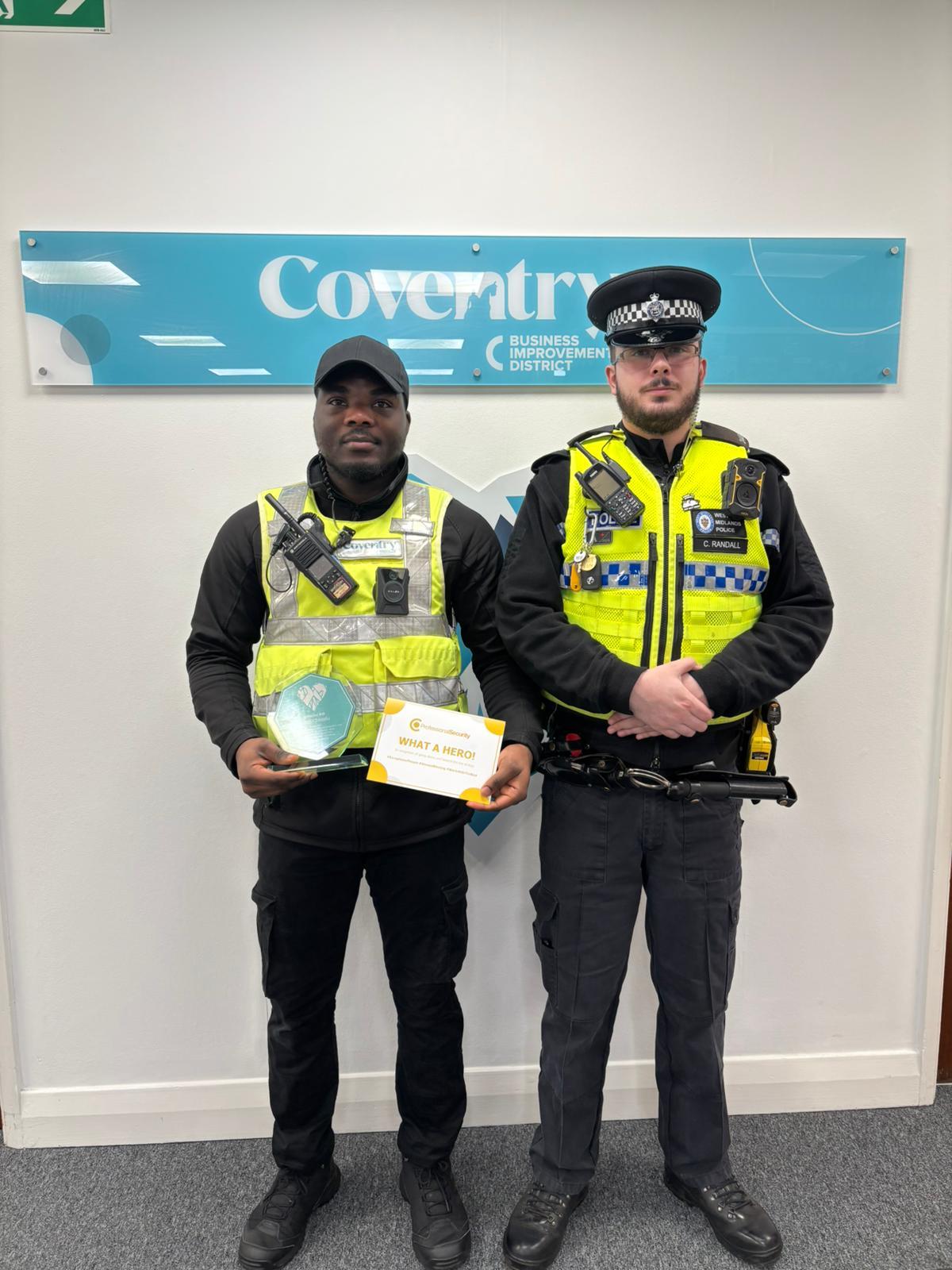 Image for Street Patrol Hero: Coventry BID Officer Recognised for Courage Under Pressure